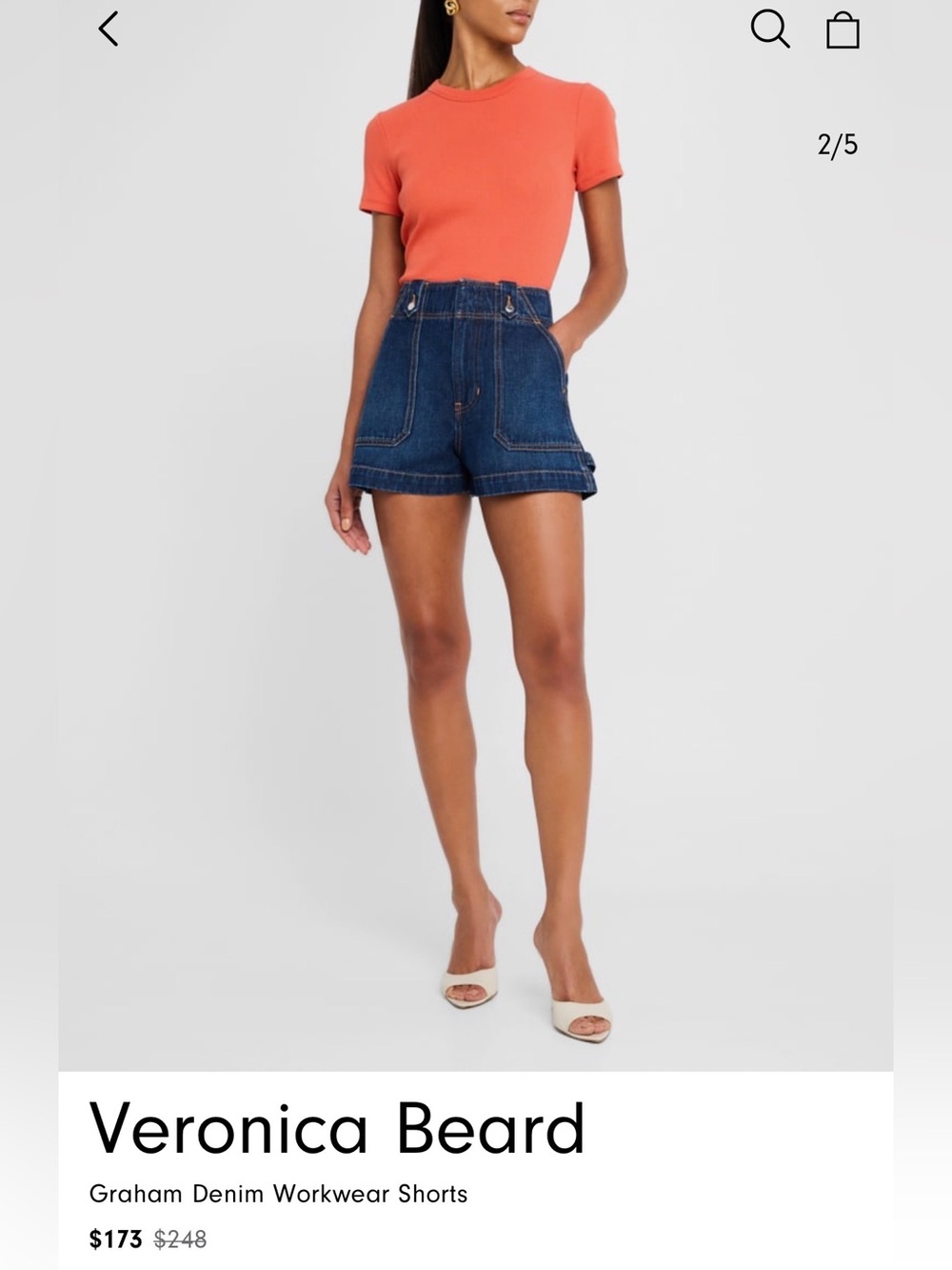 Veronica Beard Graham denim workwear shorts